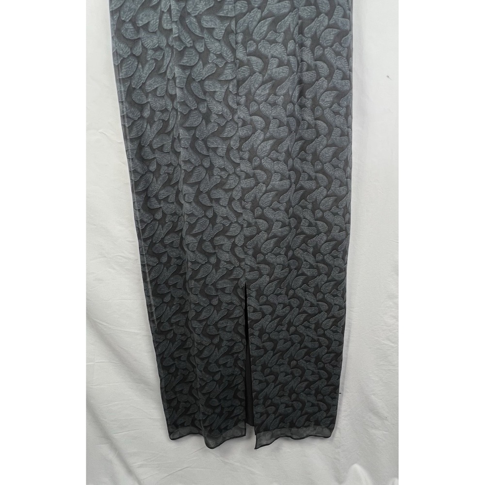 Banana Republic Sz 8 Gray 100% Silk‎ Leaf Maxi Sheath Dress Sleeveless Back Slit - Picture 12 of 12